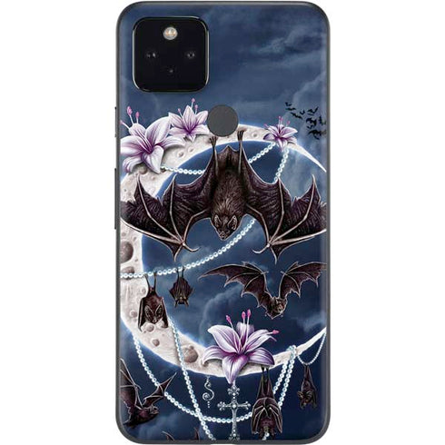 Gothic Moon with Bats and Flowers by Sarah Richter Google Pixel 4a 5G Skin